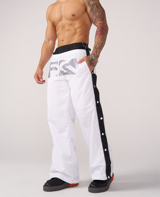 Double waisted reflective track pants