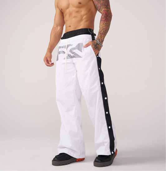 Double waisted reflective track pants