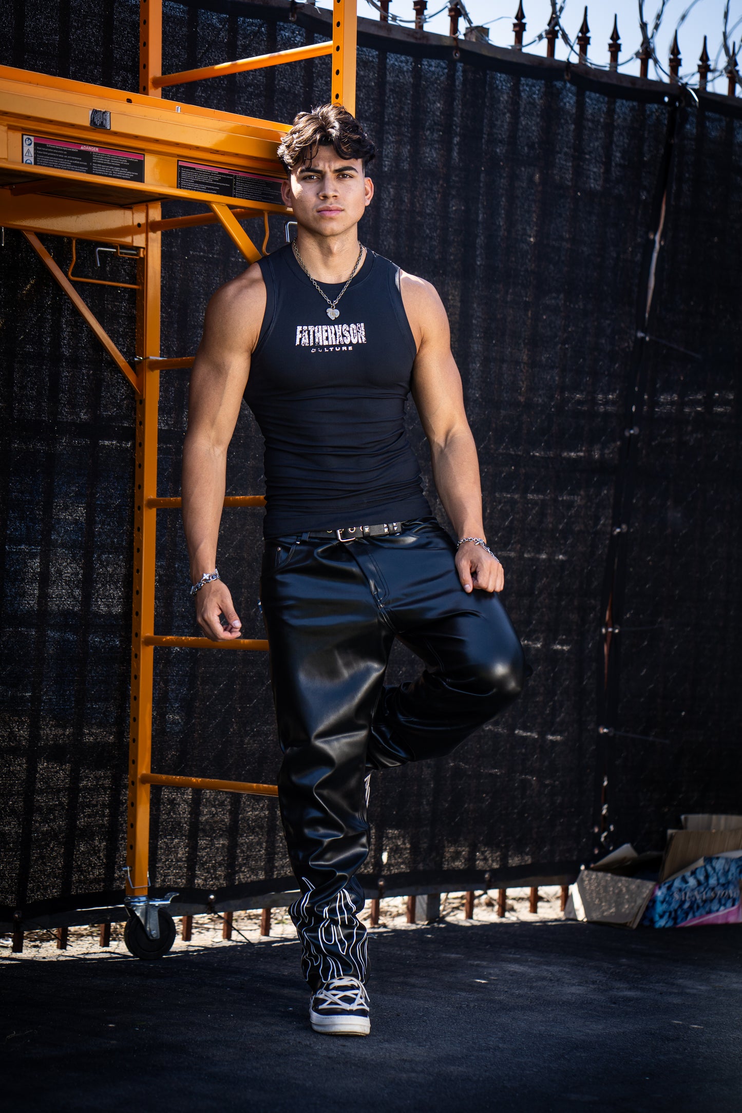Compression ribbed tank top