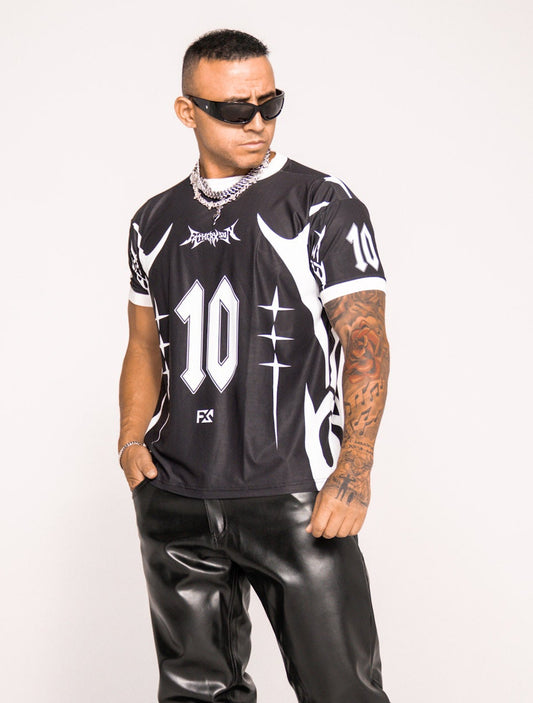 Black techno jersey